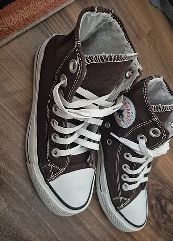 38 Beden converse platform kahverengi sneaker ayakkabı 