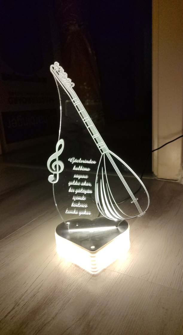 Beyaz Aydınlatmalı Saz Tasarımlı Masa Lambası - Görsel 2