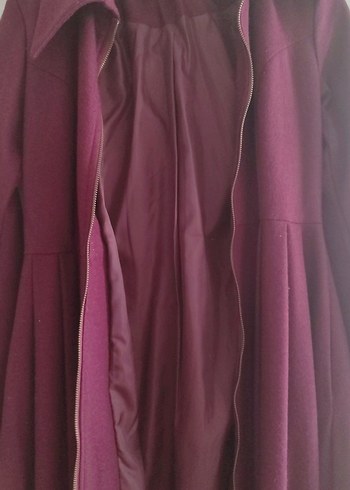 Bordo Uzun Tesettür Kaban - Görsel 9