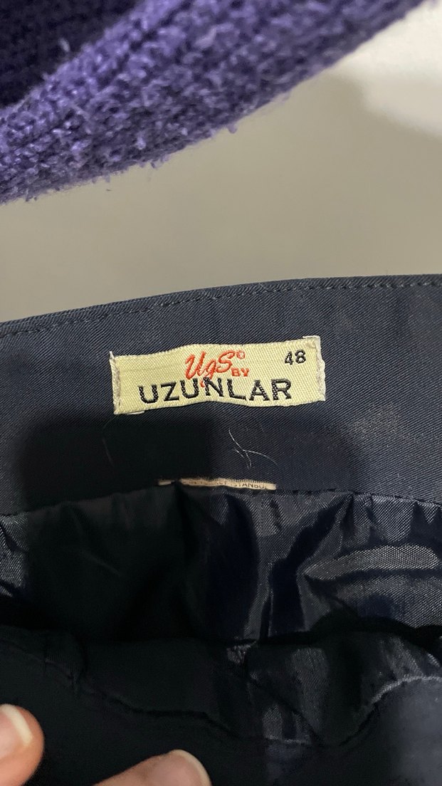 Lacivert  Drapeli Uzun Kadın Etek - Görsel 2