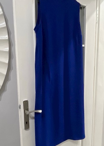 EL İŞLEMELİ ABAYA BÜYÜK BEDEN MAVİ - Görsel 3