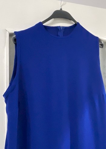 EL İŞLEMELİ ABAYA BÜYÜK BEDEN MAVİ - Görsel 4