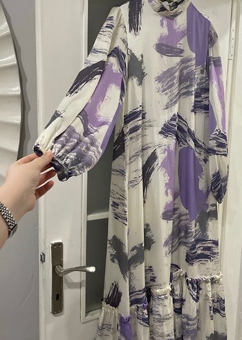 QUQA MOR KUŞAKLI ELBİSE - Görsel 2