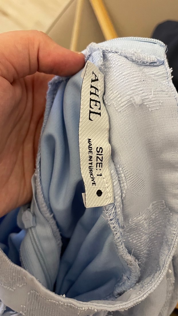 AHEL TASARIM MAVİ ELBİSE - Görsel 5