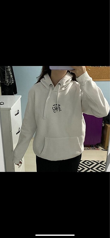 Beyaz sweatshirt