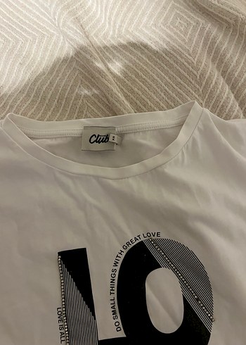 Baskılı  taşlı Beyaz Tişört - Görsel 2