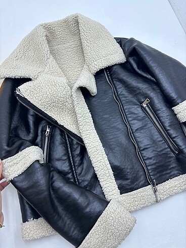 Zara Stradi model kısa deri ceket içi peluşlu