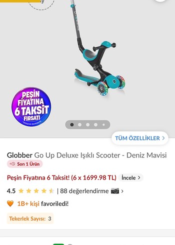 Globber go up deluxe ışıklı scooter - Görsel 6
