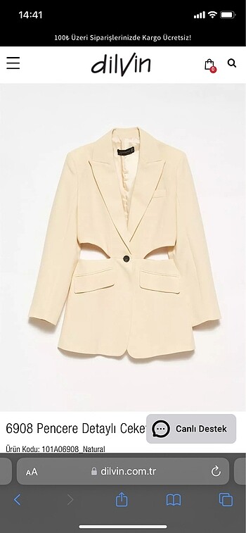 Bsl blazer ceket pencere detaylı