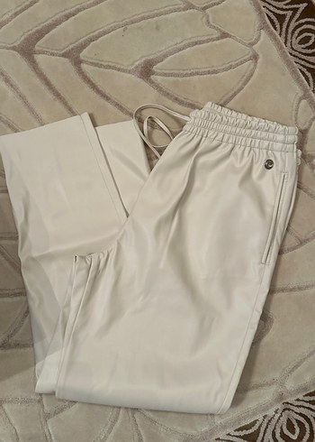 Kadın Bej deri pantolon Pantolon
