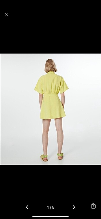 xs Beden sarı Renk Twist Elbise