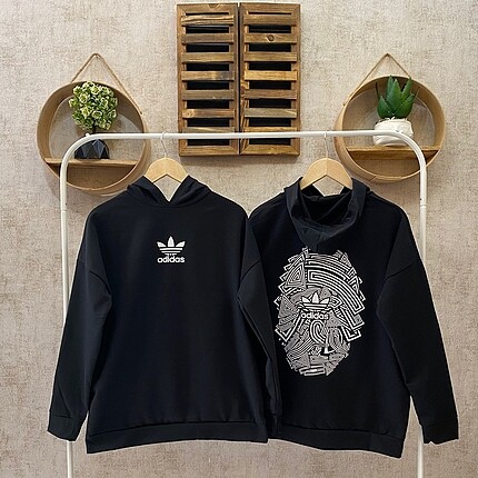 2 Adet Oversize Kapüşonlu Sweatshirt