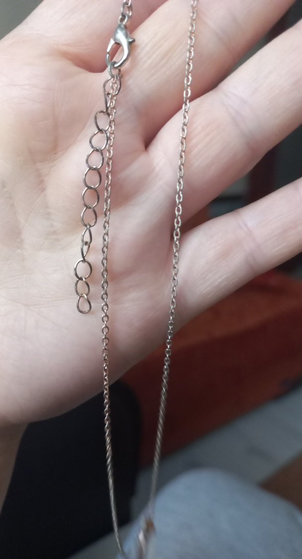 Beyaz Damla Taşlı Zincir Kolye - Görsel 2