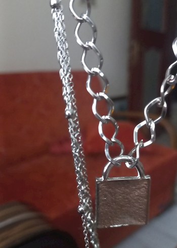 Bohem Gri Minimalist Kadın Kolye - Görsel 3