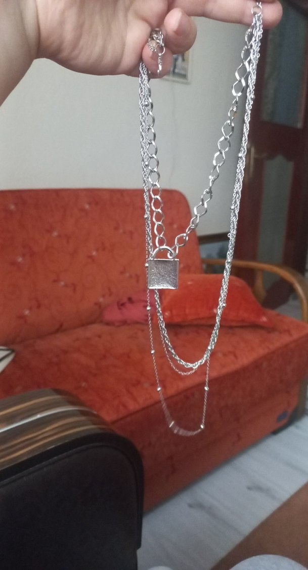 Bohem Gri Minimalist Kadın Kolye - Görsel 4