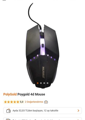 Kablolu Siyah Oyuncu Mouse - Görsel 4