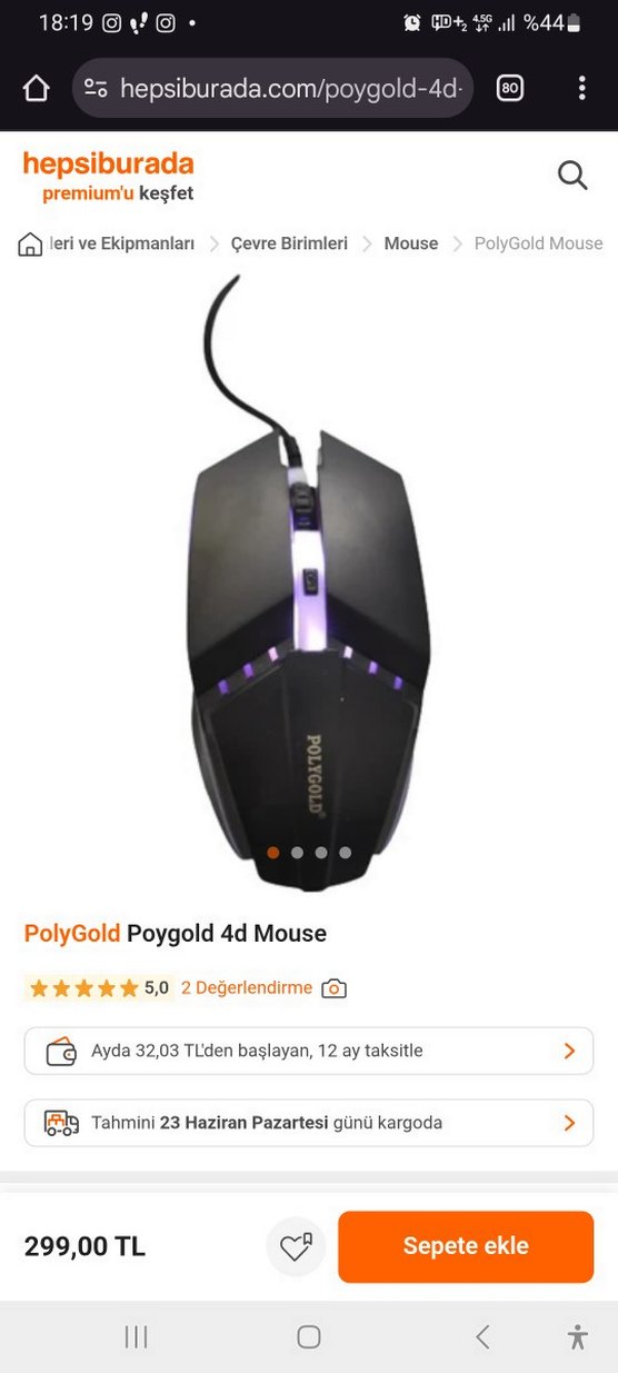 Kablolu Siyah Oyuncu Mouse - Görsel 4