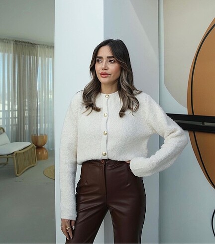 Massimo Dutti Massimo Model Teddy Hırka Ekru