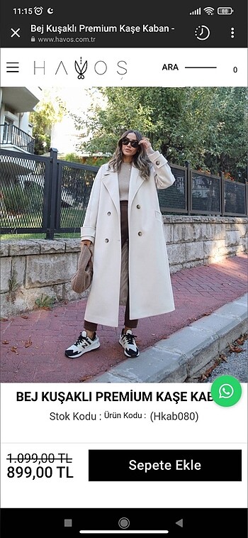 Premium Kaşe Kaban Bej