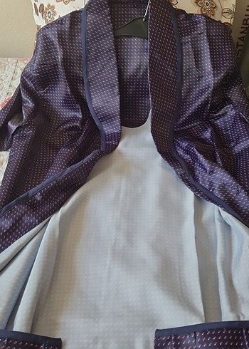 Düğmeli Lacivert erkek pijama takımı - Görsel 8