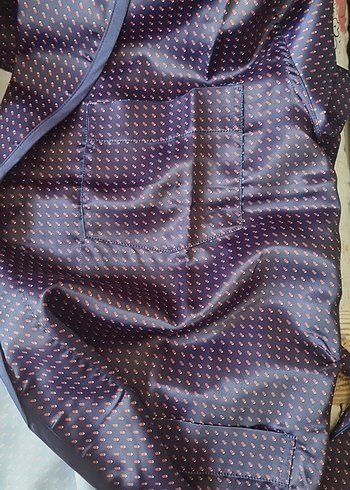 Düğmeli Lacivert erkek pijama takımı - Görsel 10