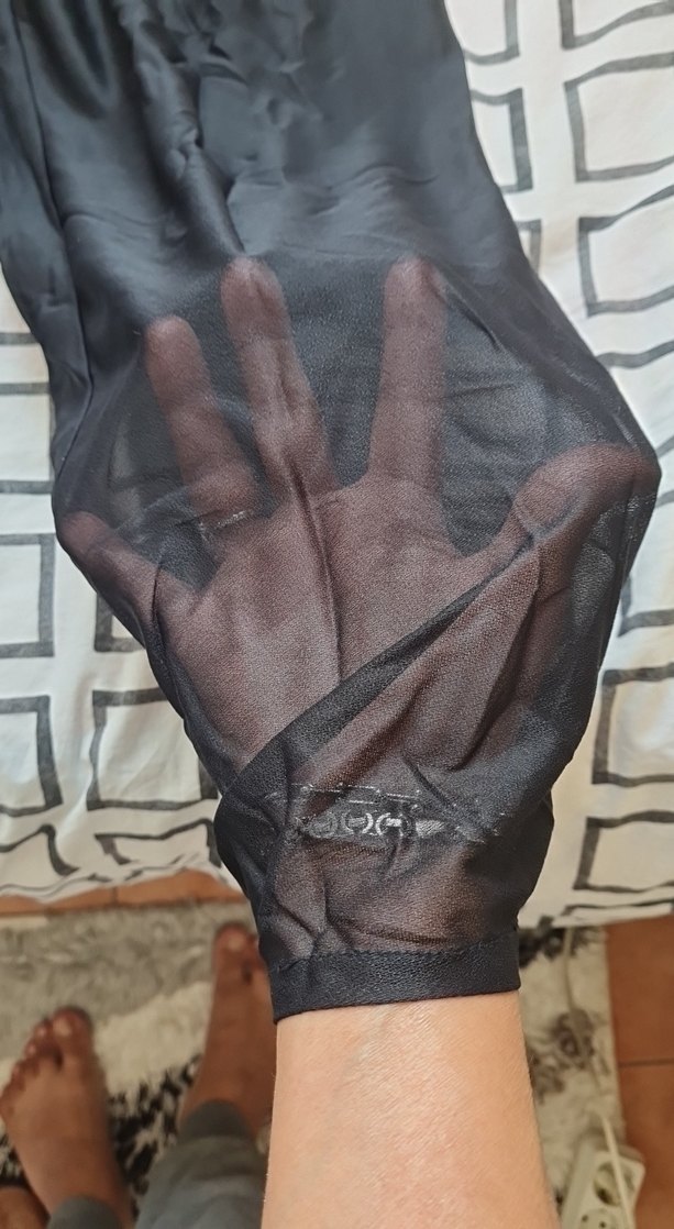 Siyah Transparan Zebra Desenli Tül Pantolon - Görsel 4