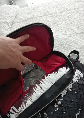 Beden siyah Renk Bebek bakım Siyah Pul Detaylı Sırt Çantası