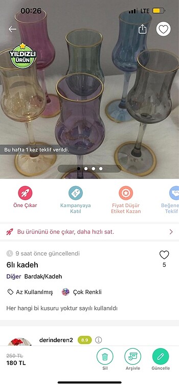 6 lı kadeh