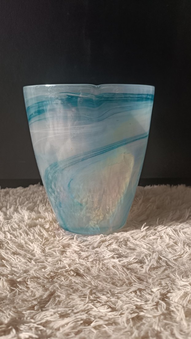 Mermer Görünümlü Aqua Swirl Vazo - Görsel 2