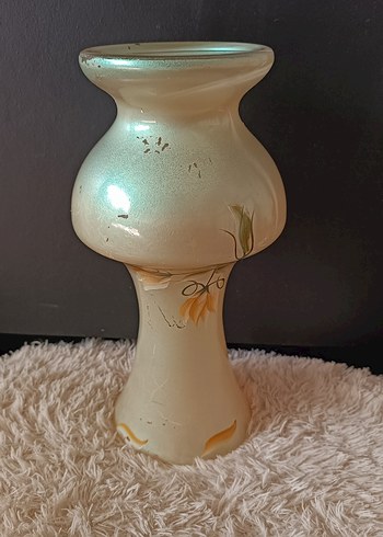 Vintage El Boyama Cam Vazo - Görsel 3