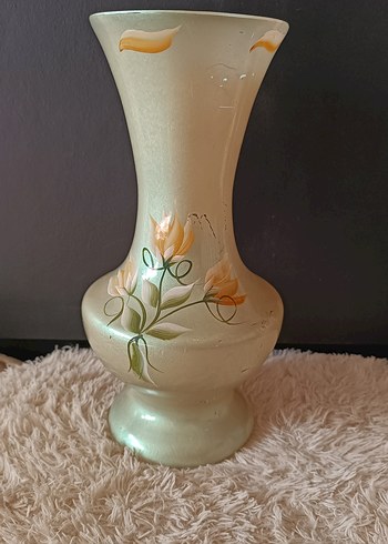 Vintage El Boyama Cam Vazo - Görsel 2