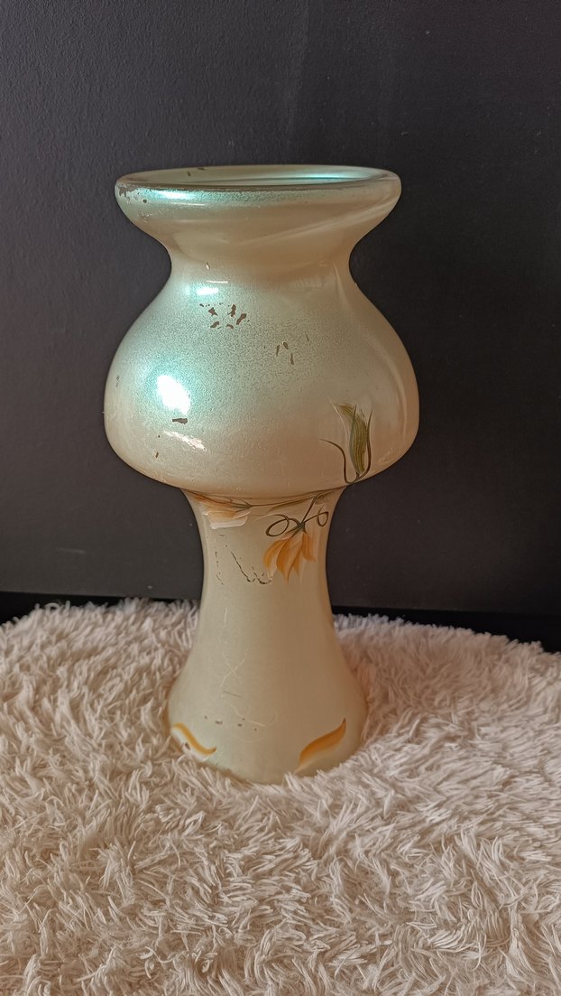 Vintage El Boyama Cam Vazo - Görsel 3