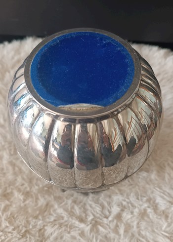 Gümüş Kaplama Çiçek Desenli Vazo - Görsel 3