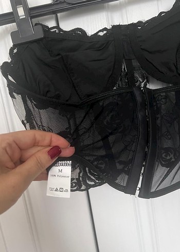 İthal Balenli Dantel Detaylı Bustiyer - Görsel 8