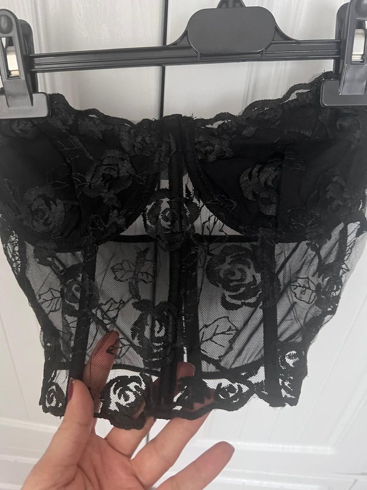 İthal Balenli Dantel Detaylı Bustiyer - Görsel 5