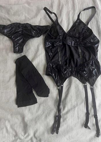 Deri Görünümlü 3 lü Set Kıyafet - Görsel 5