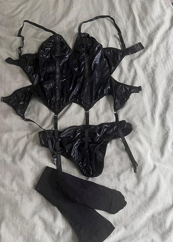 Deri Görünümlü 3 lü Set Kıyafet - Görsel 6