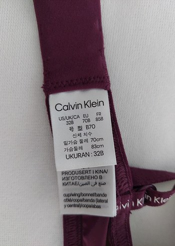 s Beden bordo Renk Calvin Klein Dantel Detaylı Push-Up Sütyen