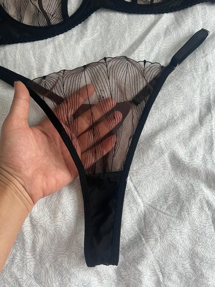 Criss - Cross İthal Transparan İç Çamaşırı Takımı - Görsel 4