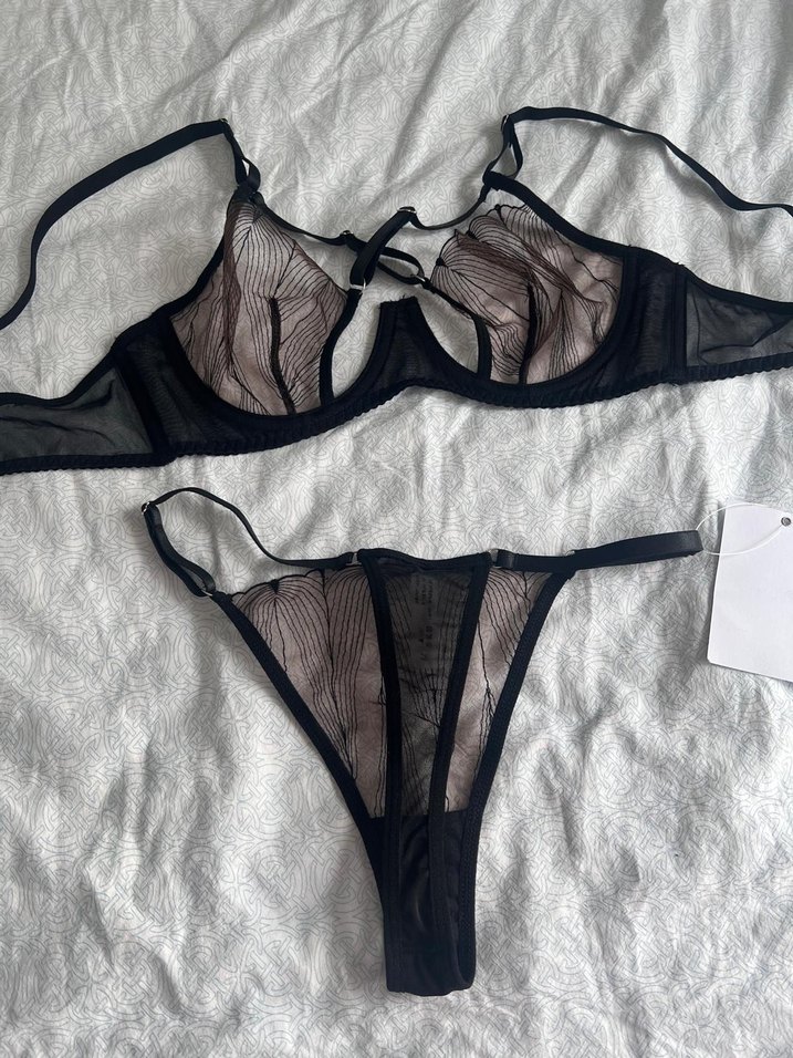 Criss - Cross İthal Transparan İç Çamaşırı Takımı - Görsel 3