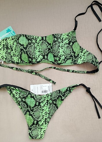 m Beden Calzedonia Piton Desenli Brazilian Bikini Takım