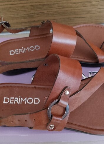 37 Beden Derimod Taba Bilekten Bantlı Bodrum Sandalet