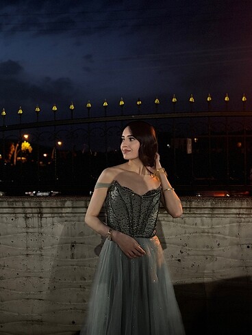 Su yeşili elbise abiye - Görsel 4