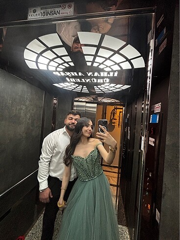 Su yeşili elbise abiye - Görsel 3