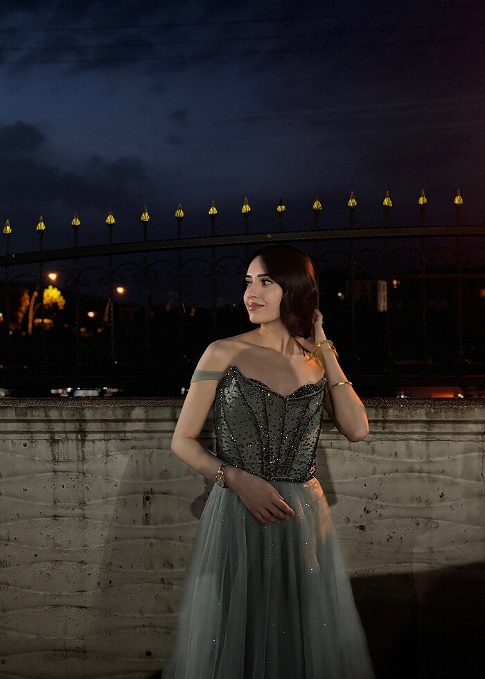 Su yeşili elbise abiye - Görsel 4