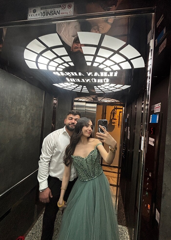 Su yeşili elbise abiye - Görsel 3