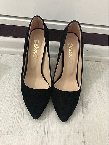 Kalın topuk süet stiletto