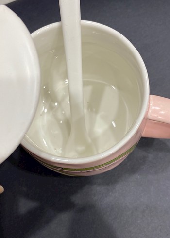 Kapaklı ve Kaşıklı Pembe Hayvan Temalı Kupa - Görsel 3