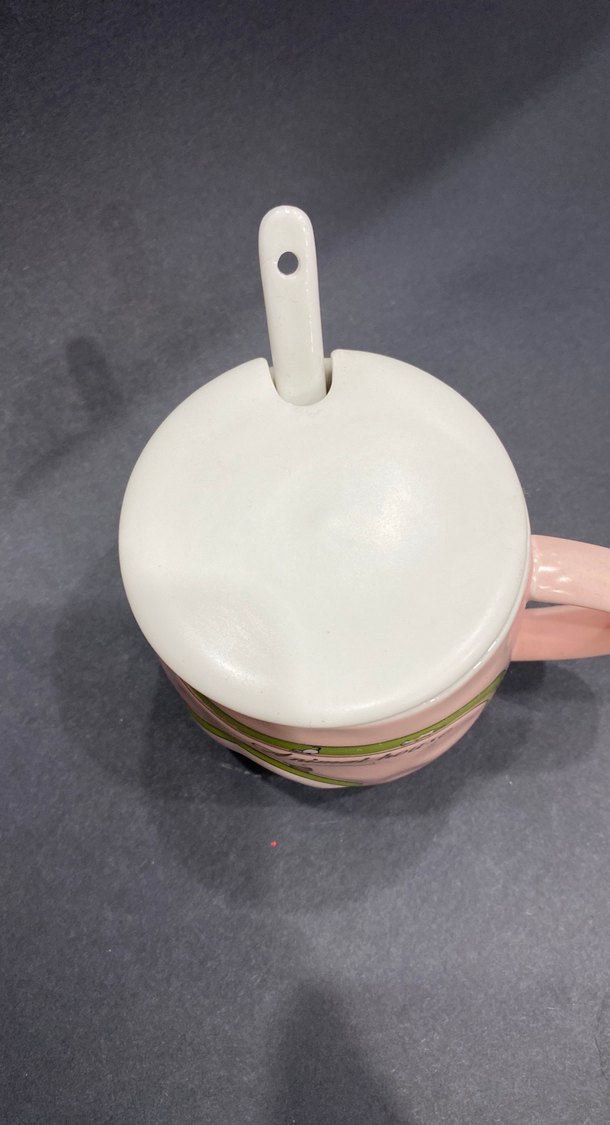 Kapaklı ve Kaşıklı Pembe Hayvan Temalı Kupa - Görsel 2