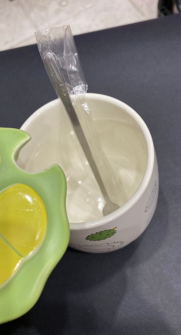 Sarı Kulplu, Yeşil Kapaklı Renkli Seramik Kupa - Görsel 2